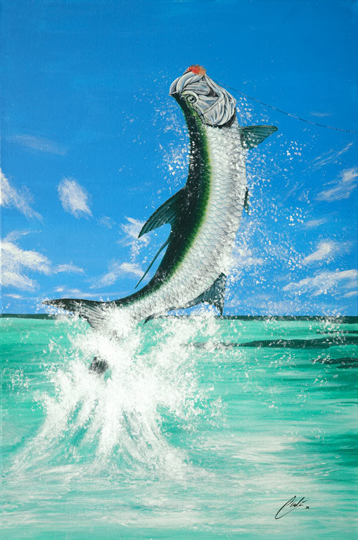 *The Key's Escape: Original Tarpon Canvas Art